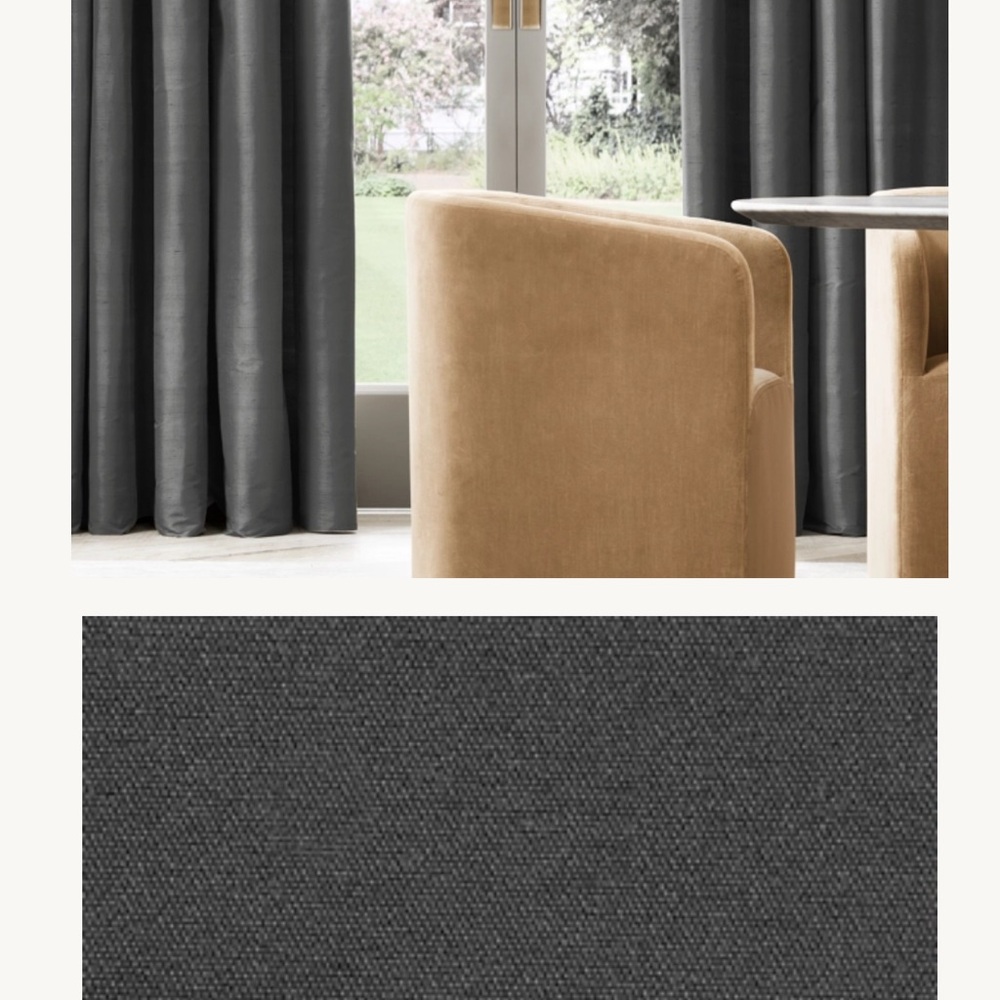 Restoration Hardware Thai Silk Solid Drapery Rod Pocket Curtains, 2 pieces